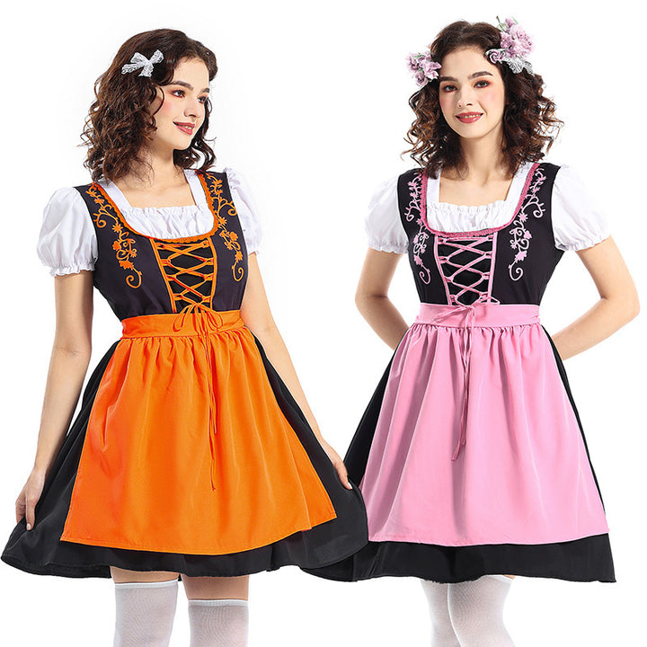 Damen nan traditionelles Dirndlkleid mit dekorativer Schnürung und abnehmbarer Schürze Echo Archiv