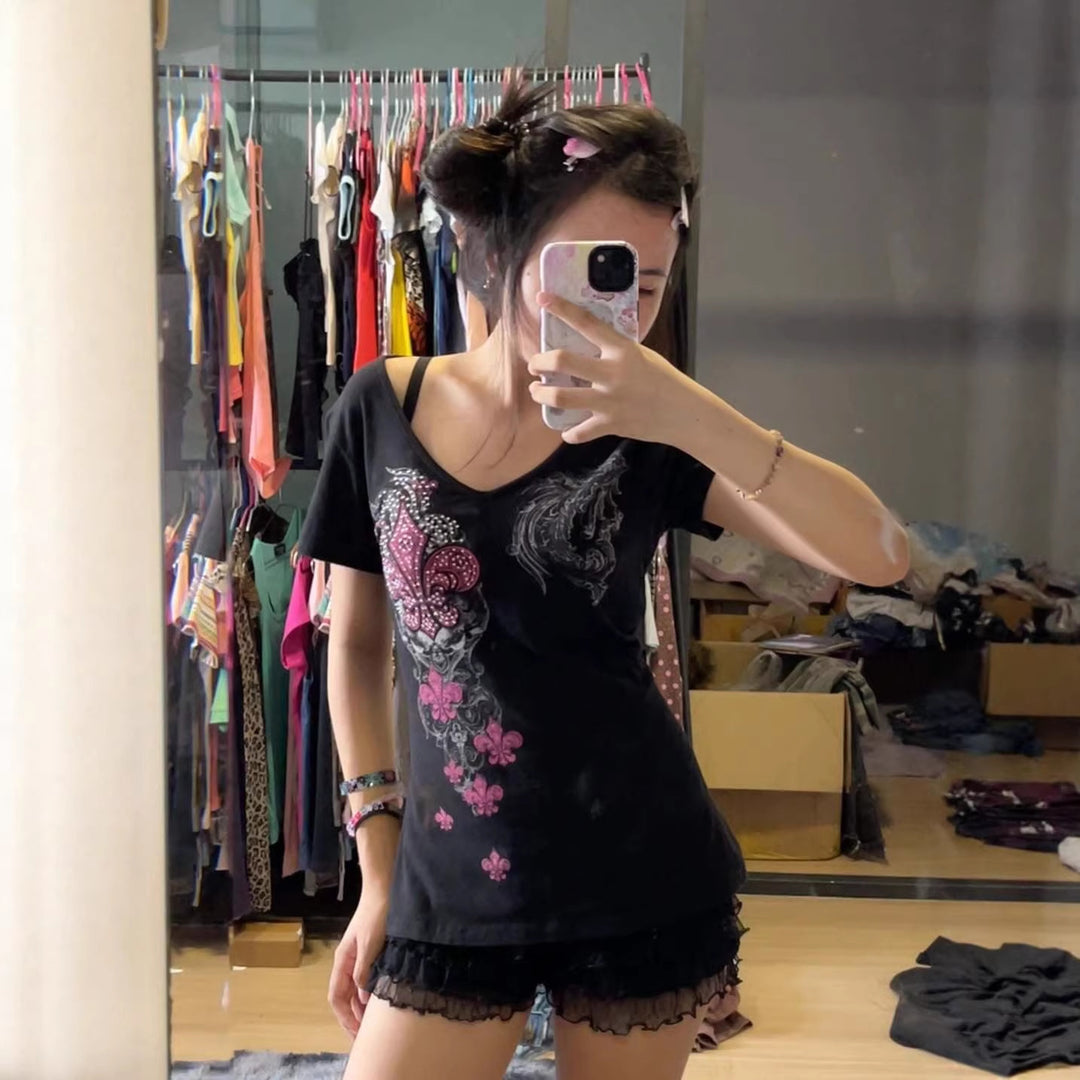 Damen T-Shirt mit einzigartigem floralem Design Echo Archiv