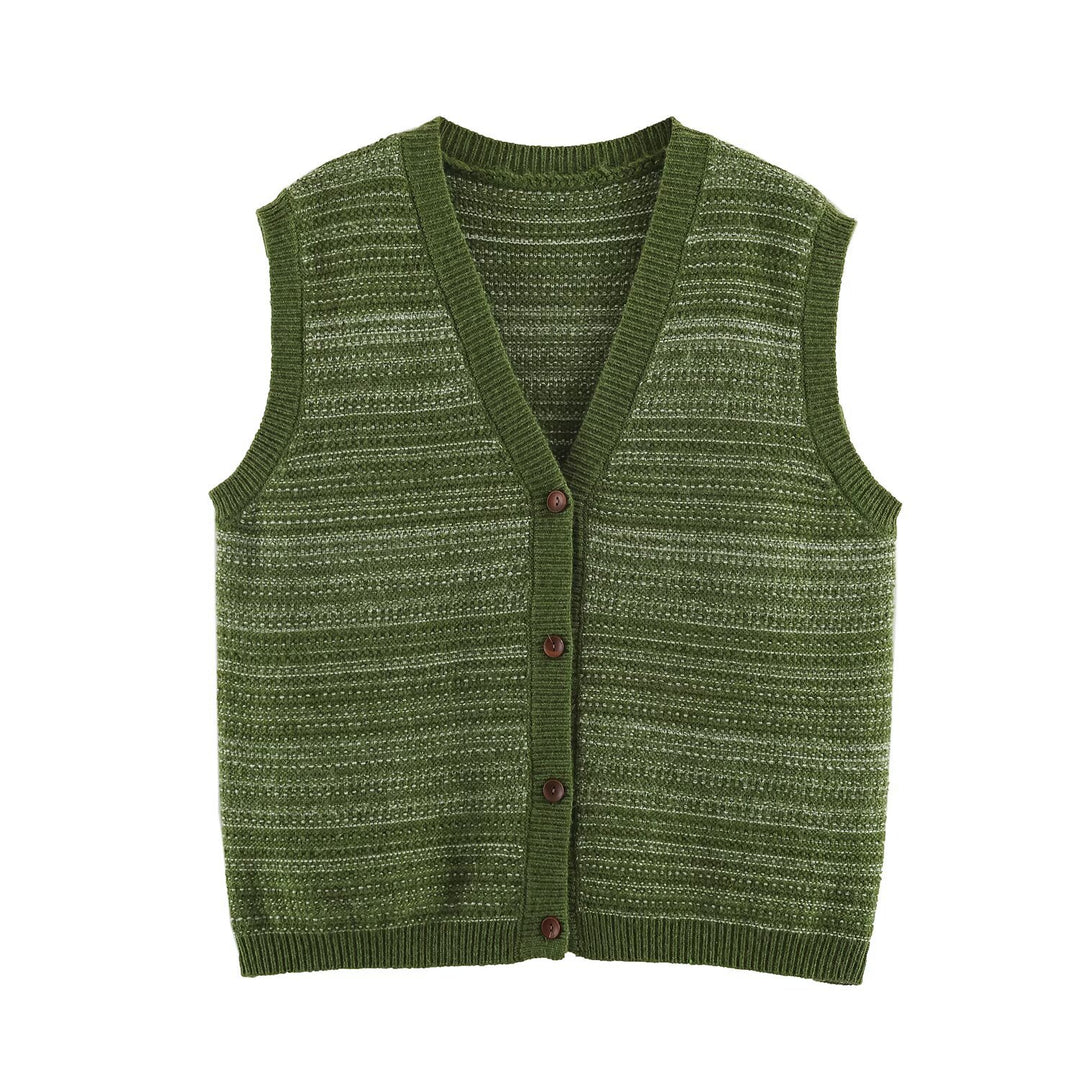 Herren Gestrickte Weste mit V-Ausschnitt, Knopfleiste und feinem Strukturstrick Echoarchiv