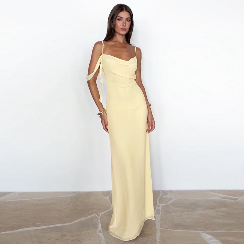 Damen Maxikleid mit verführerischem Schnitt und raffinierten Rüschendetails Echo Archiv