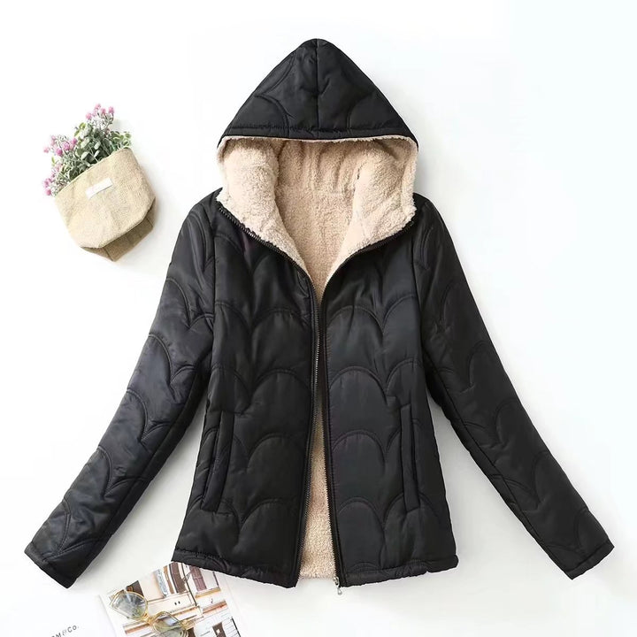 Damen nan gesteppte Kapuzenjacke mit Teddyfutter, durchgehendem Reißverschluss und seitlichen Eingrifftaschen Echo Archiv