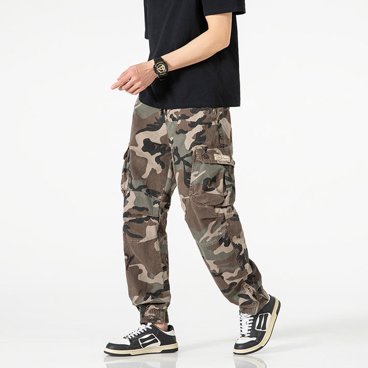 Herren Taktische Cargo‑Jogginghose im Camouflage‑Military‑Look mit Tunnelzugbund, Knieabnähern und Multifachtaschen Echo Archiv