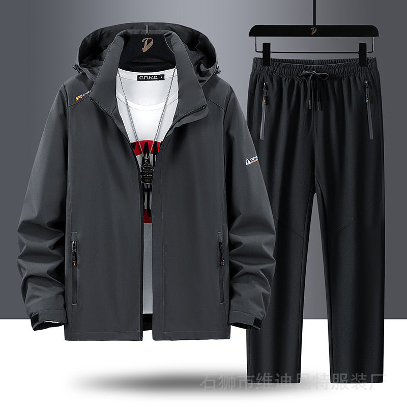 Herren Tragbare Outdoor-Jacke mit sportlichen Jogginghosen Echo Archiv