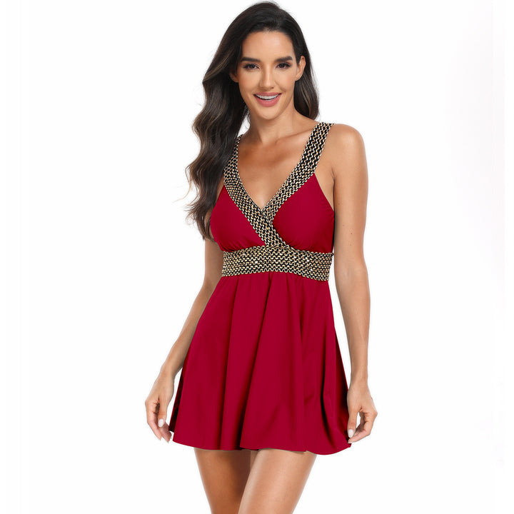 Damen Modischer Schwimmdress mit femininem Schnitt und reflektierendem Design Echo Archiv