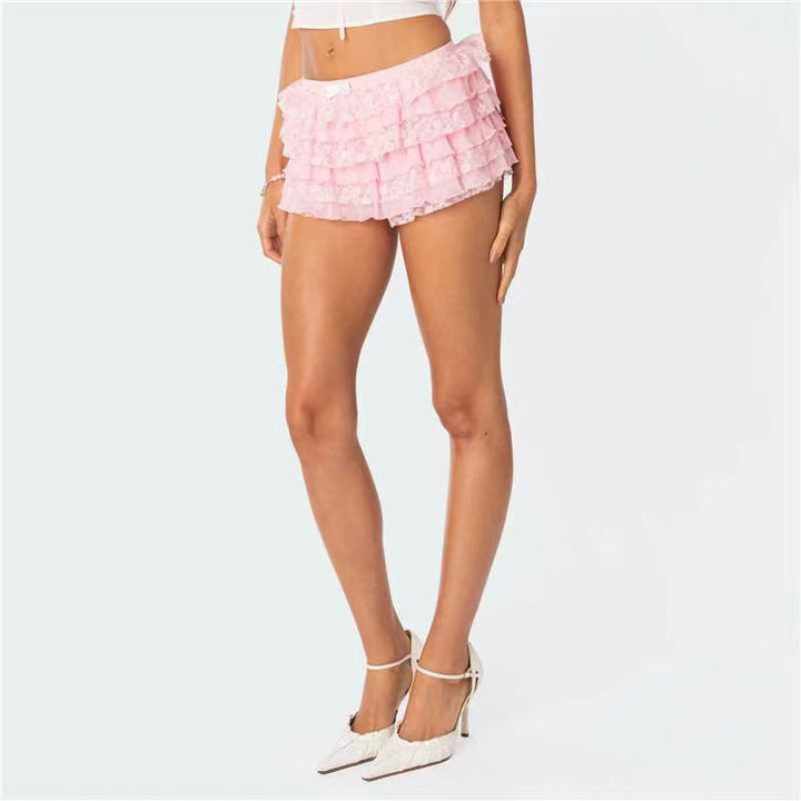 Damen Spitzen-Shorts mit voluminösen Rüschendetails Echo Archiv