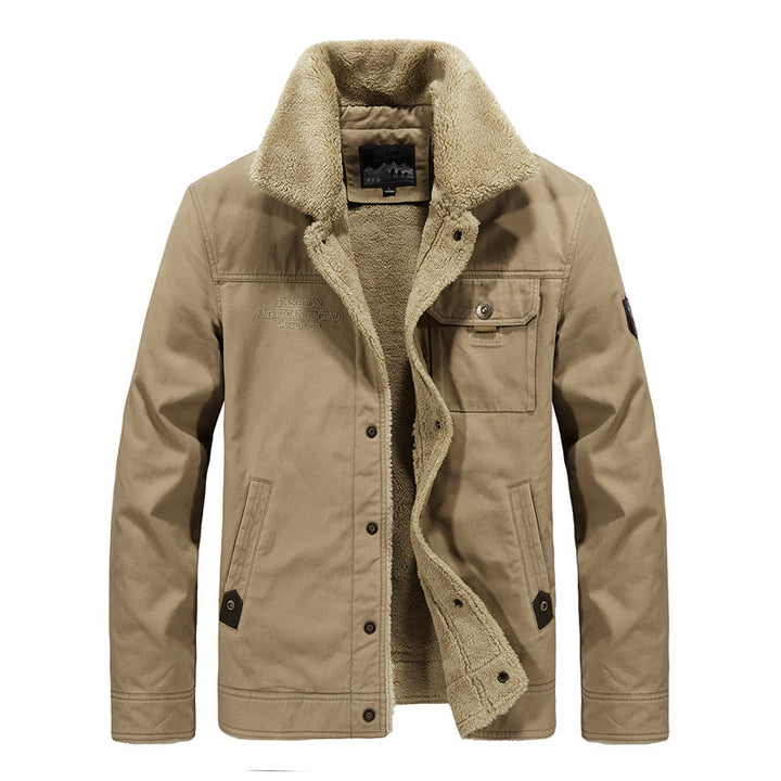 Herren nan gefütterte Canvas-Fieldjacke mit Teddyfutter und klassischem Stehkragen Echo Archiv