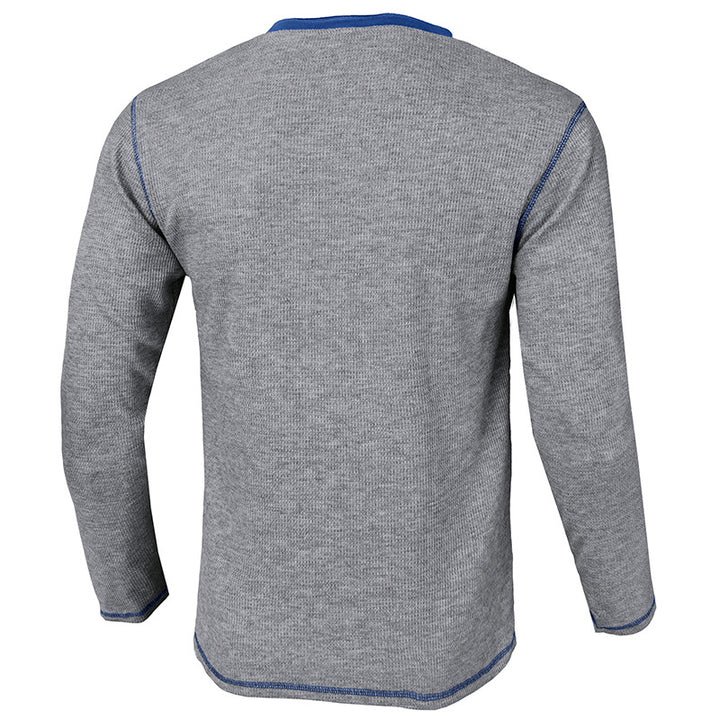 Herren Langarm-Henley-Shirt mit strukturiertem Gewebe und modischen Akzenten Echoarchiv