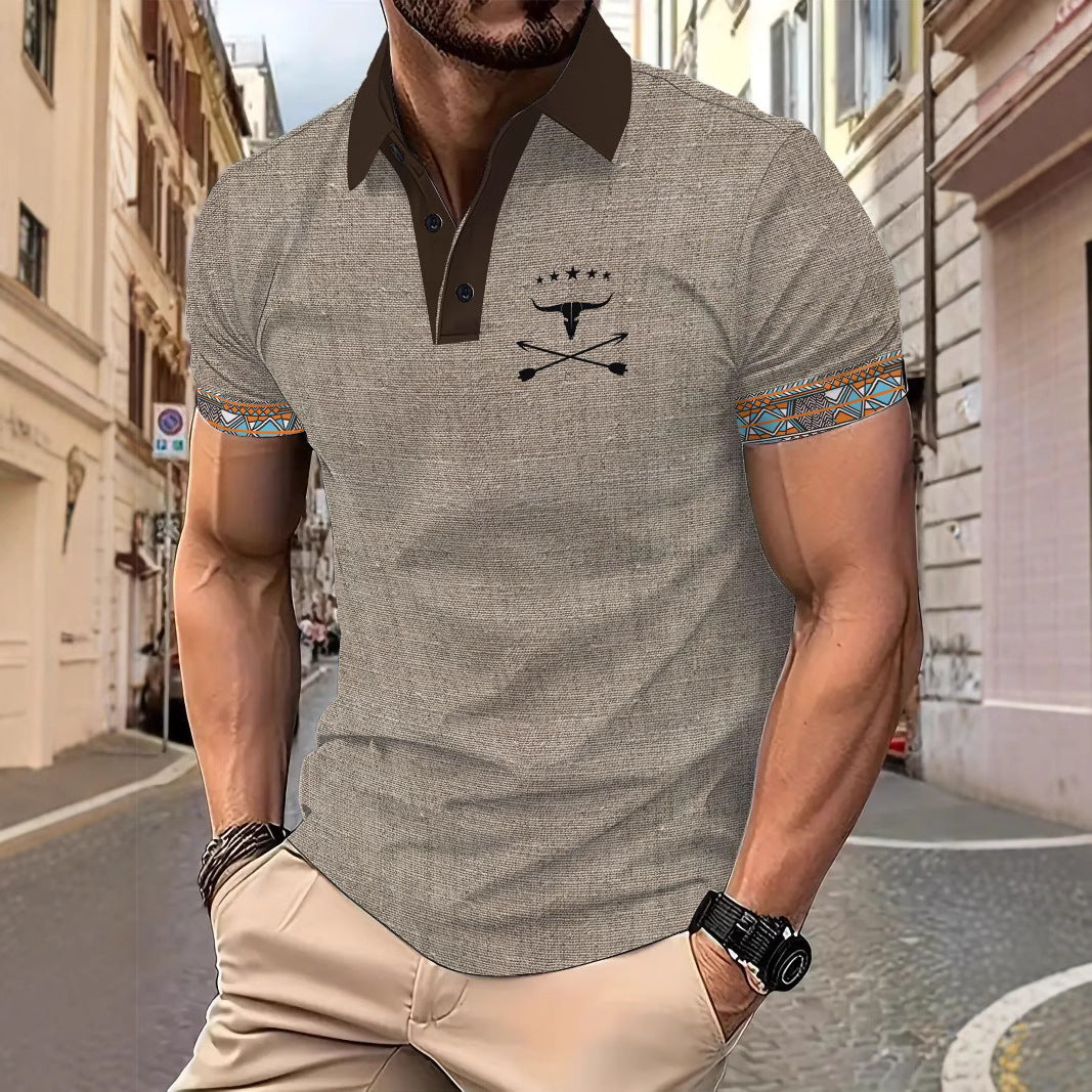 Herren Poloshirt mit einzigartigem Design und kontrastierenden Details Echoarchiv