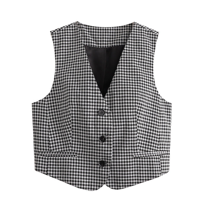 Damen nan taillierte Business-Weste mit V-Ausschnitt und paspelierten Eingrifftaschen Echo Archiv