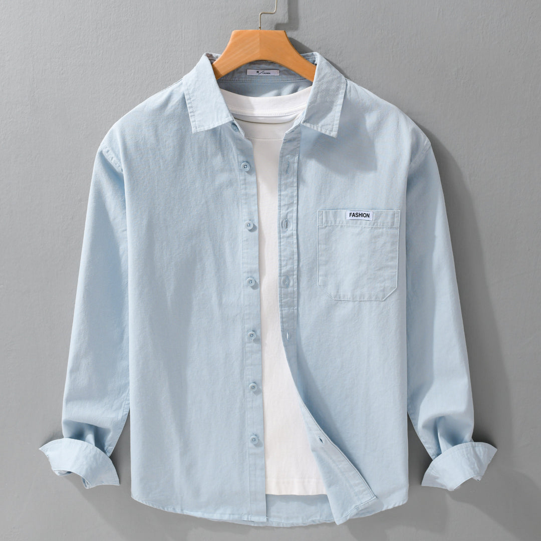 Herren Leichtes Baumwoll-Overshirt mit Brusttasche, Soft‑Touch und Relaxed-Schnitt Echoarchiv