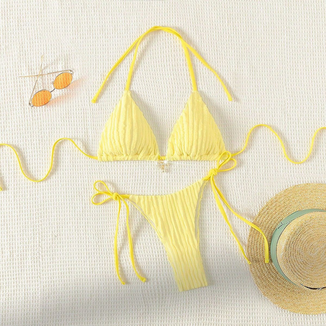 Damen Triangel-Bikini mit strukturierter Rippoptik Echo Archiv