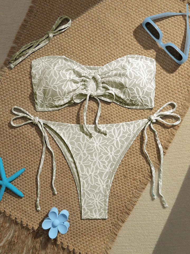 Damen Bandeau-Bikini-Set mit verspielten Rüschendetails Echo Archiv