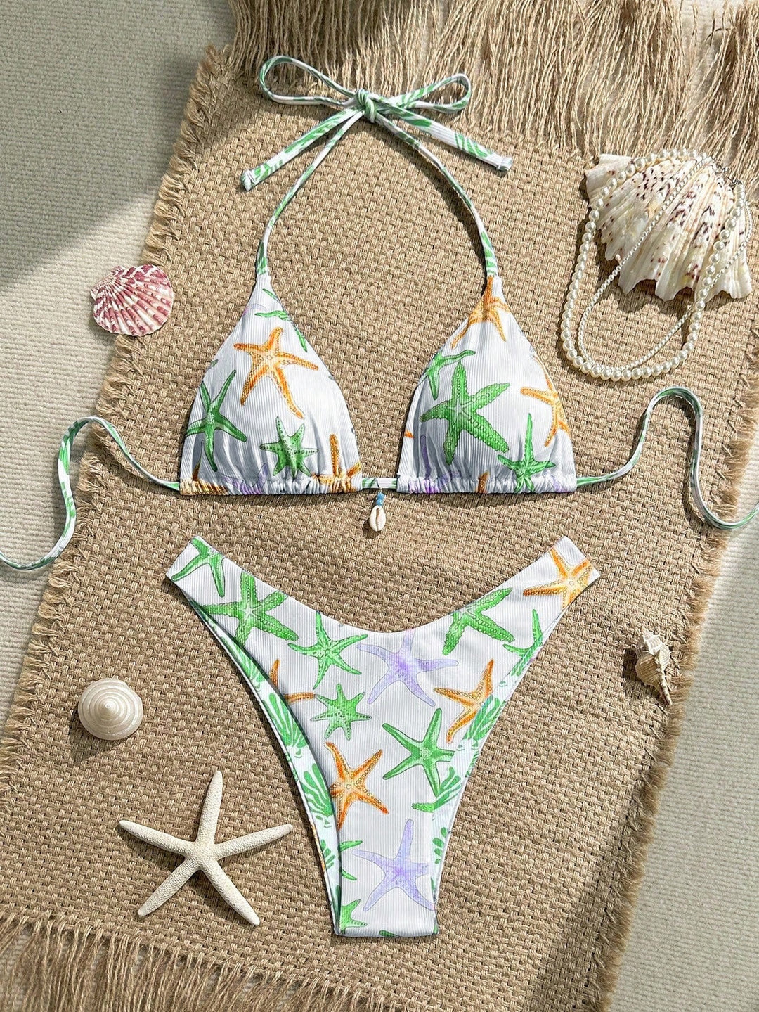 Damen Triangel-Bikini mit maritimem Sternenmuster Echo Archiv