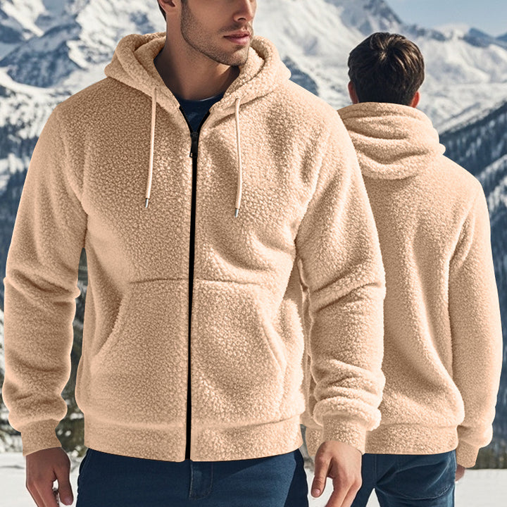 Herren kuschelige Fleecejacke mit hohem Kragen und Reißverschluss Echoarchiv