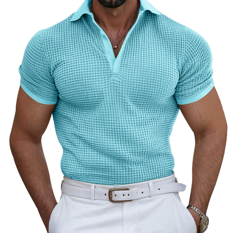 Herren nan strukturiertes Piqué-Poloshirt aus Baumwollmischung mit verstärktem Polokragen Echo Archiv