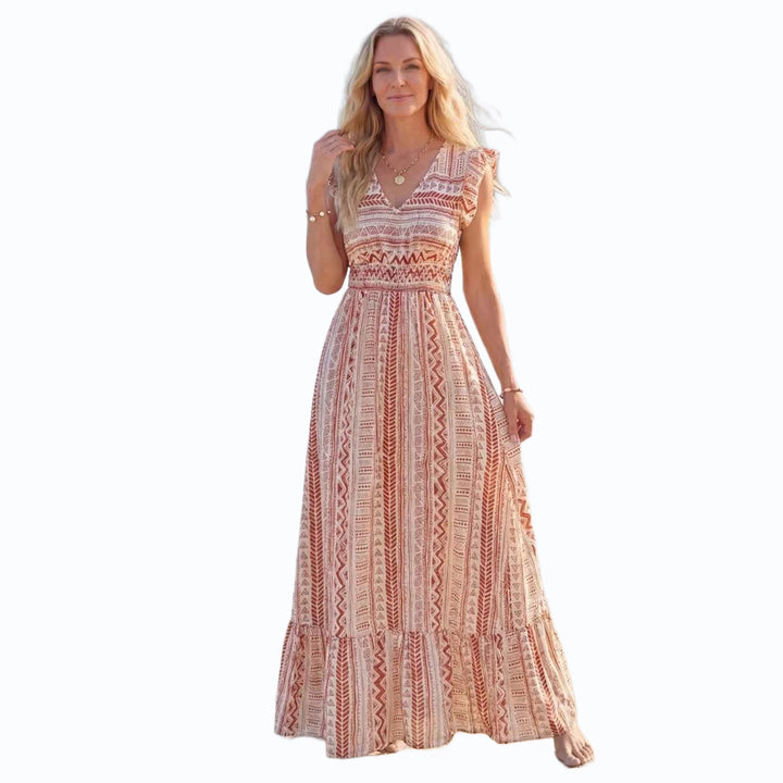Damen Maxikleid mit folkloristischem Muster Echo Archiv