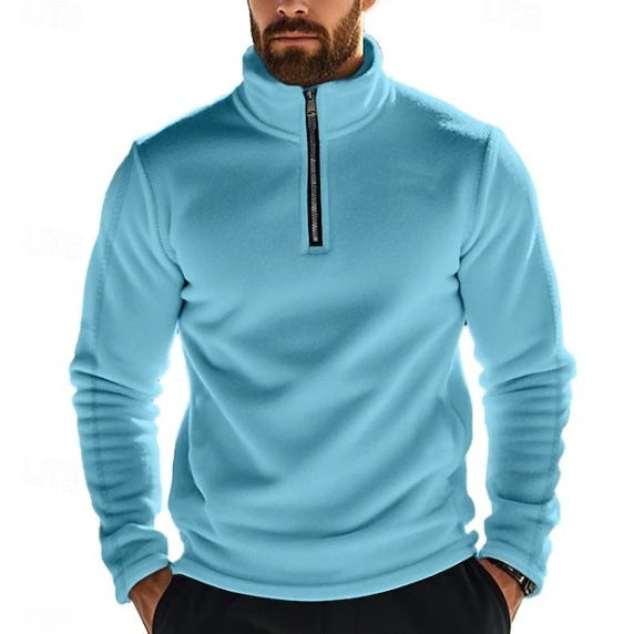 Herren Fleece Pullover mit hohem Kragen und durchgehendem Reißverschluss Echoarchiv