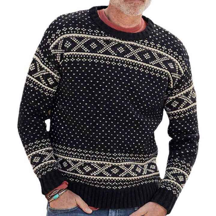 Herren Gemusterter Pullover mit klassischem Norweger-Muster Echoarchiv