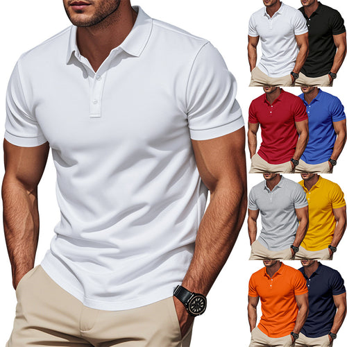 Herren Kurzarm Poloshirt aus atmungsaktivem Baumwollmix mit modernem Kragen Echoarchiv