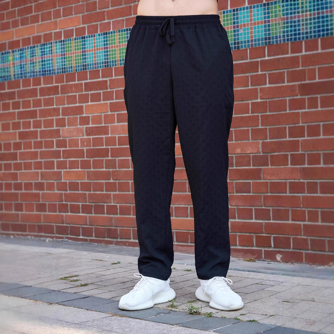 Herren leichte Freizeithose mit dekorativem Muster Echoarchiv