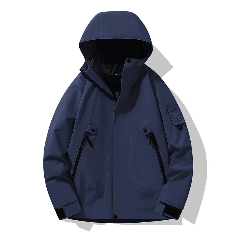 Unisex Wasserdichte, atmungsaktive Hardshell-Outdoorjacke mit Kapuze Echoarchiv