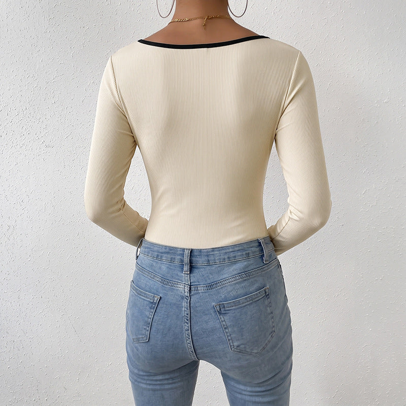 Damen Moderner Body mit V-Ausschnitt Echo Archiv