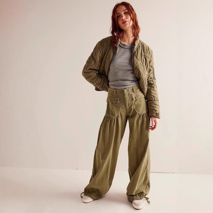 Damen lässige Cargo-Jacke mit gestepptem Design und praktischen Taschen Echo Archiv