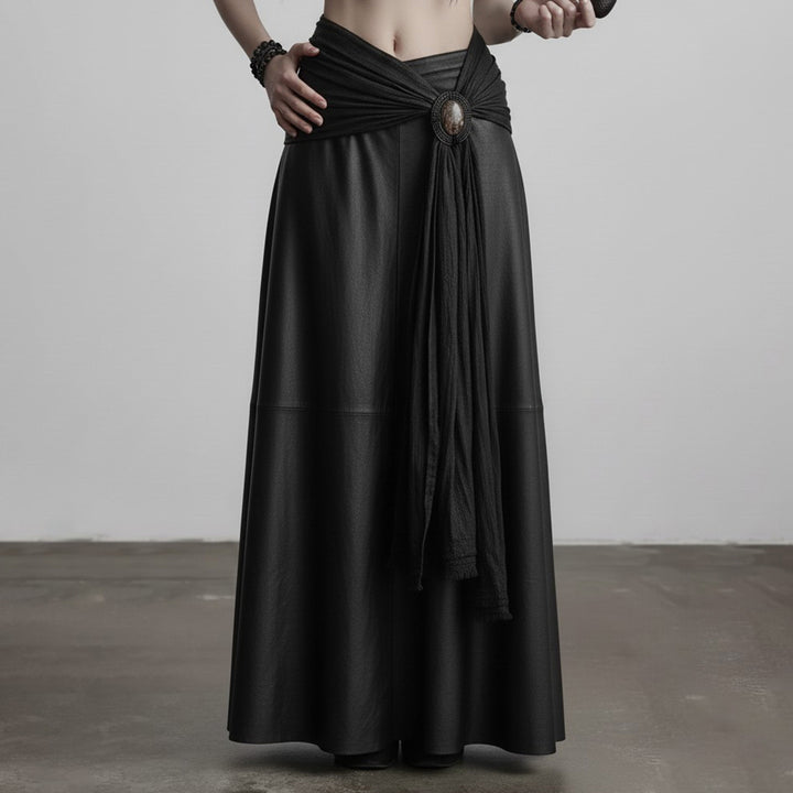Damen eleganter Satin-Abendrock mit raffinierten Rüschen und Spitzenakzenten Echo Archiv