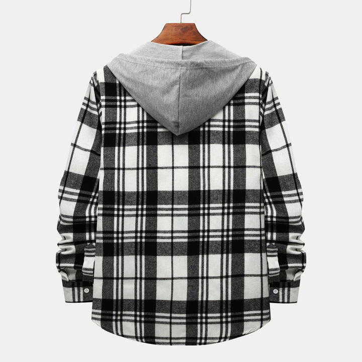 Herren Karohemdjacke mit integrierter Kapuze und modischem Design Echoarchiv