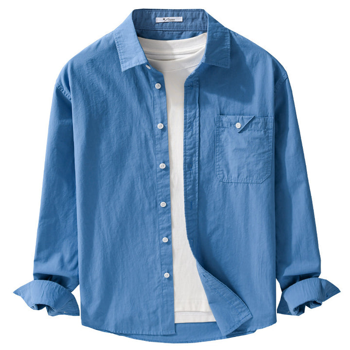 Herren Lagenhemd mit integriertem T-Shirt-Layer und aufgesetzter Brusttasche Echoarchiv