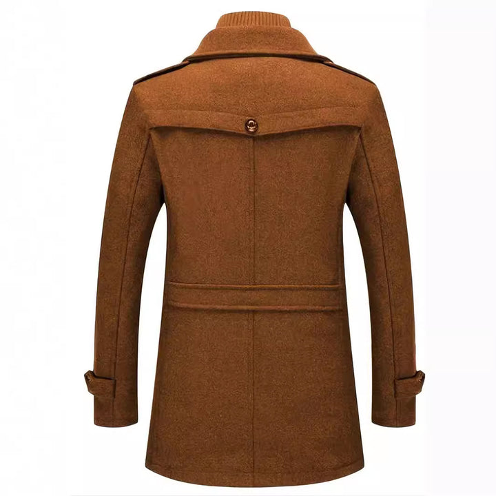 Herren eleganter Wollmantel mit abnehmbarer Kapuze Echoarchiv