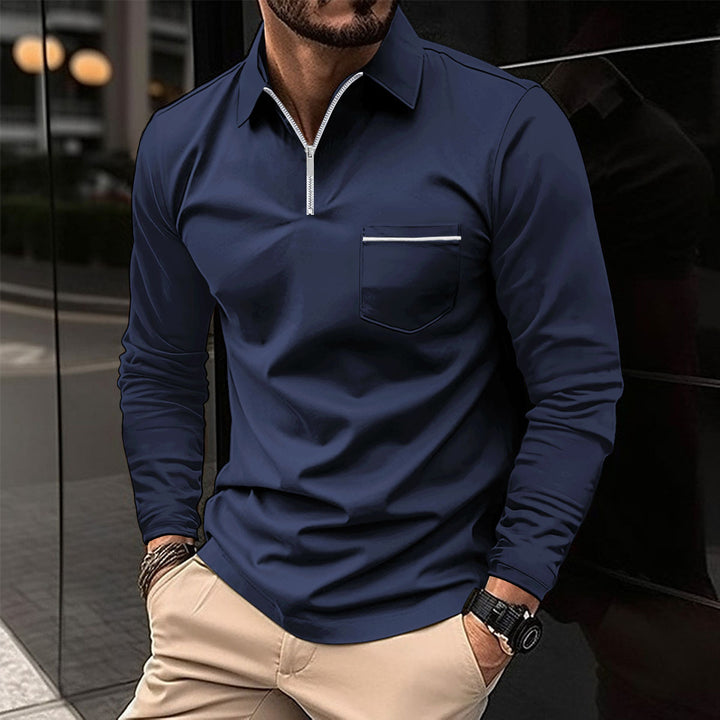 Herren Langarmshirt mit stylishen Reißverschluss-Details Echoarchiv