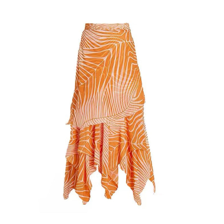 Damen Badeoutfit mit asymmetrischem Oberteil und voluminösem Rock Echo Archiv