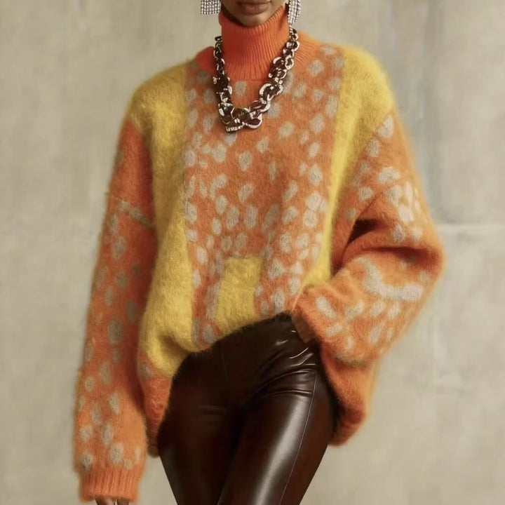 Damen nan kuscheliger Oversize-Pullover mit Rollkragen und Fellstruktur-Optik Echo Archiv