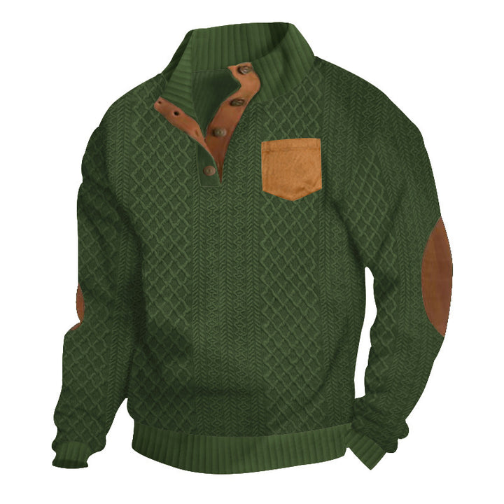 Herren Strickpullover mit Stehkragen und kontrastierenden Details Echoarchiv