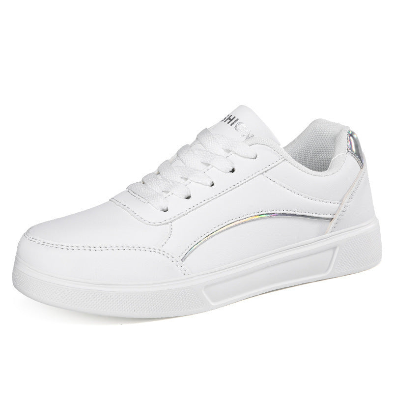Damen nan niedrig geschnittener Kunstleder Sneaker mit holografischem Fersenbesatz Echo Archiv