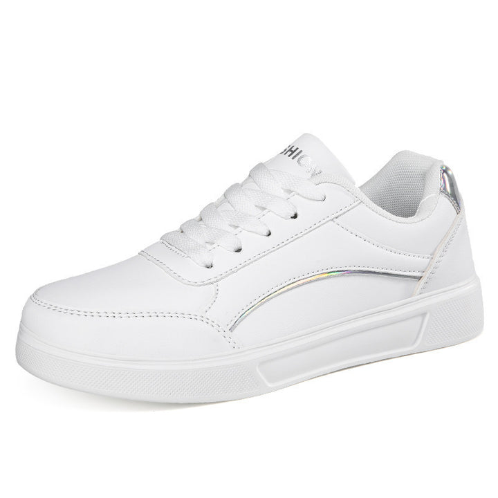 Damen nan niedrig geschnittener Kunstleder Sneaker mit holografischem Fersenbesatz Echo Archiv