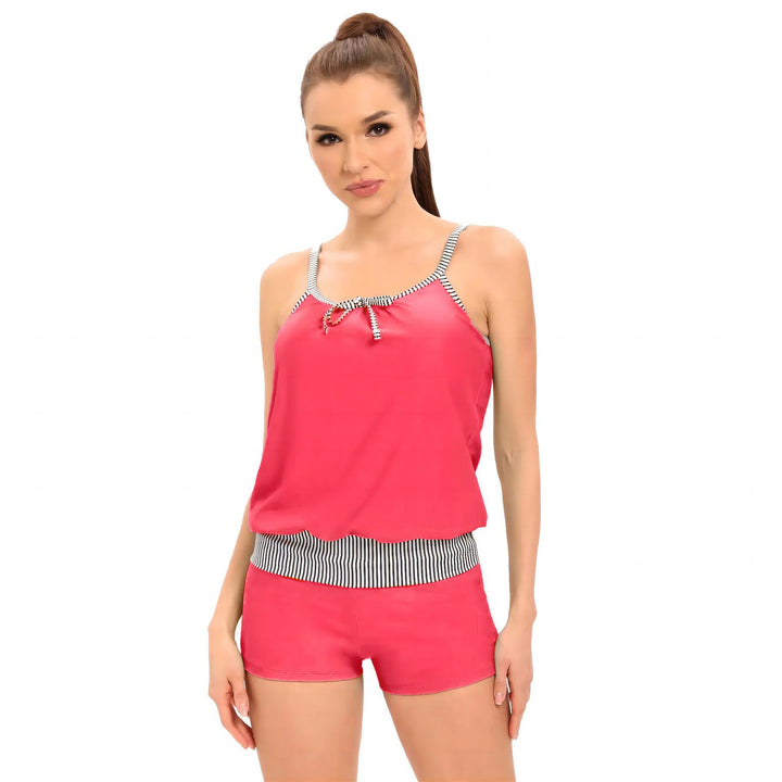 Damen Tankini-Set mit lässigem Oberteil und sportlichen Shorts Echo Archiv