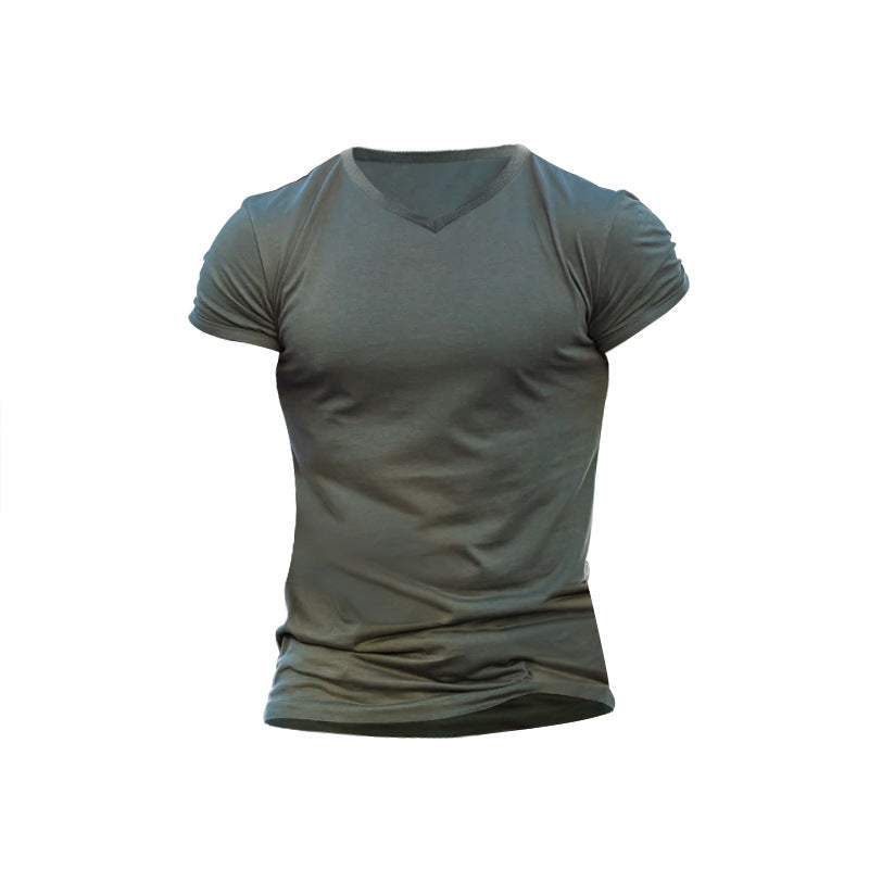 Herren V-Ausschnitt T-Shirt aus weichem Baumwollmix Echoarchiv