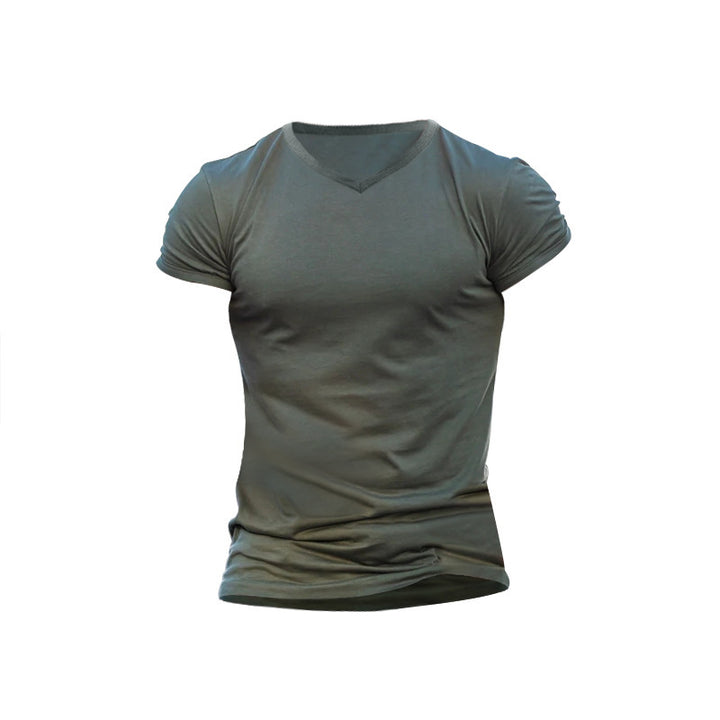 Herren V-Ausschnitt T-Shirt aus weichem Baumwollmix Echoarchiv