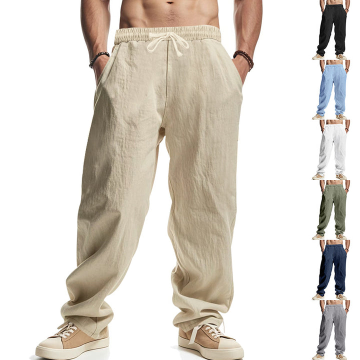 Herren lockere Sommer-Cargohose aus atmungsaktivem Material mit verstellbarem Kordelzug Echoarchiv