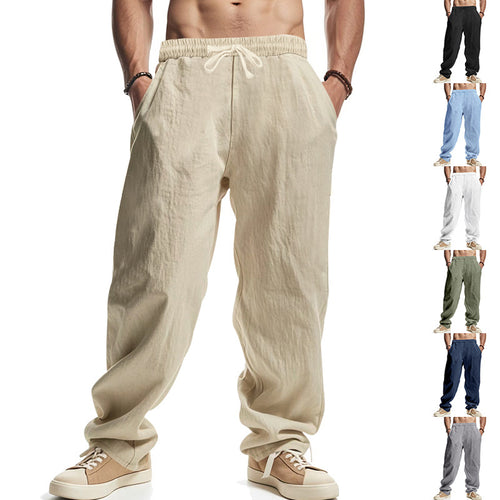 Herren lockere Sommer-Cargohose aus atmungsaktivem Material mit verstellbarem Kordelzug Echoarchiv
