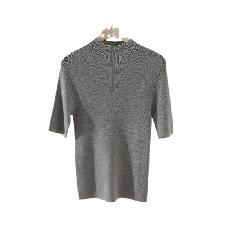 Damen Kurzarm-Feinstrickpullover mit Rundhalsausschnitt und schmaler Passform Echo Archiv