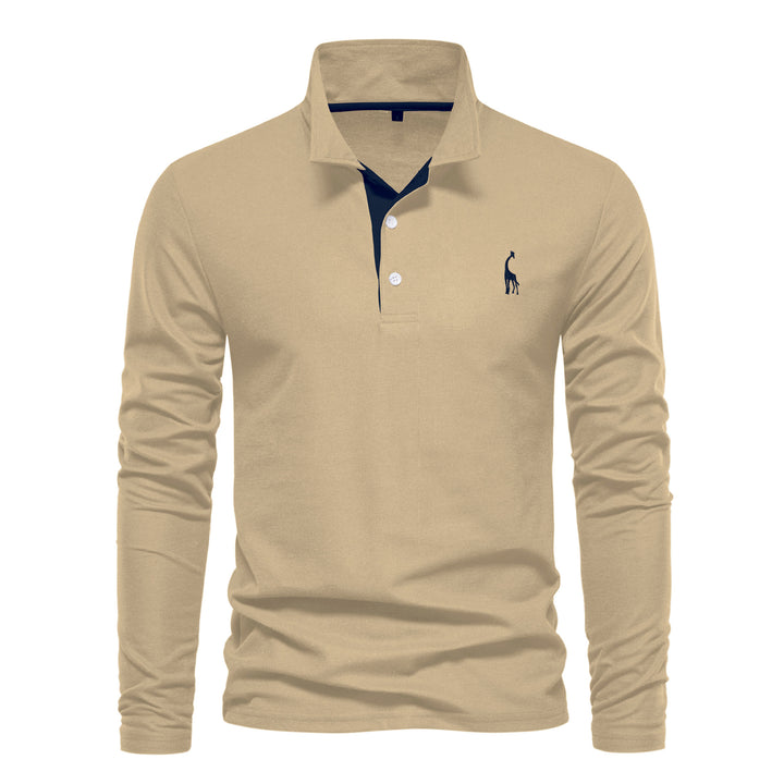 Herren Langarm Poloshirt mit modernem Kragen und atmungsaktiver Baumwollqualität Echoarchiv