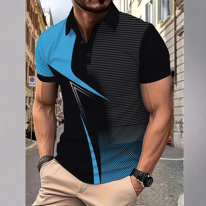 Herren Sportliches Poloshirt mit aufregendem Grafikdesign Echoarchiv