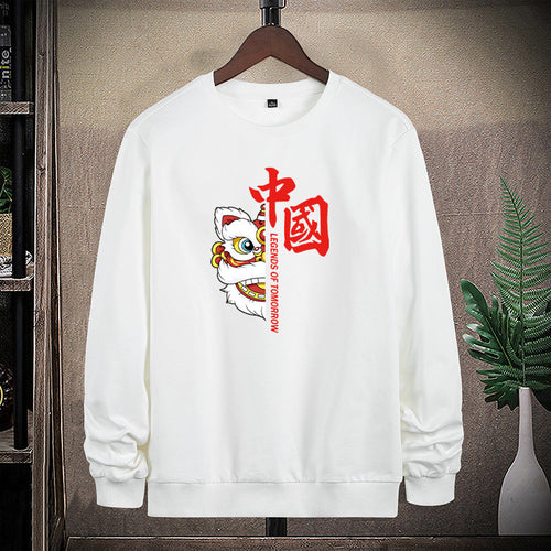 Herren Sweatshirt mit traditionellem Löwentanz‑Motiv und Rundhalsausschnitt Echo Archiv