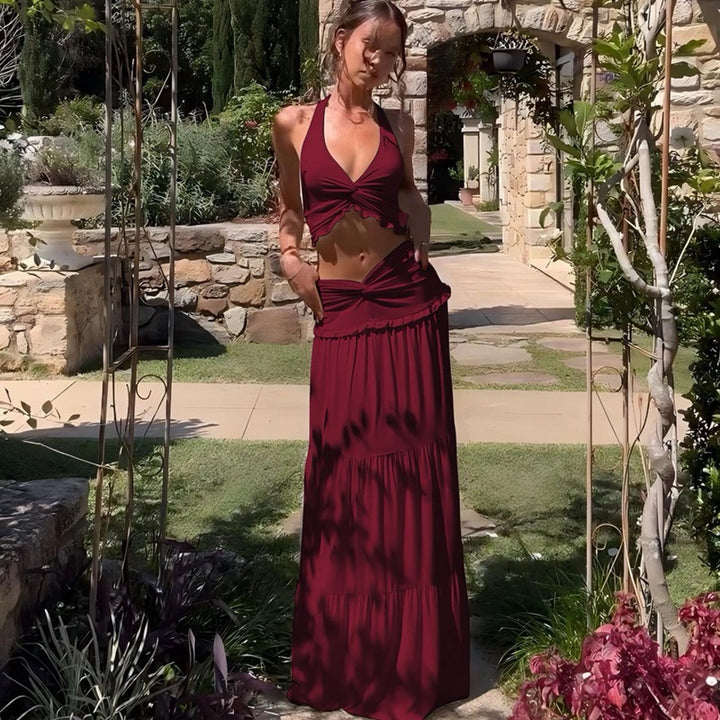 Damen Maxikleid mit verspieltem Cut-Out und Rüschendetails Echo Archiv