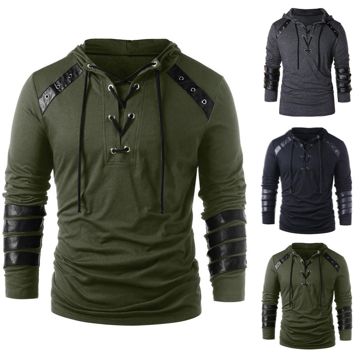 Herren Hoodie mit innovativem Leder-Detail Echoarchiv
