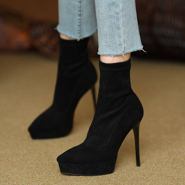 Damen Sock-Stiefelette mit Plateau und hohem Stiletto Echo Archiv