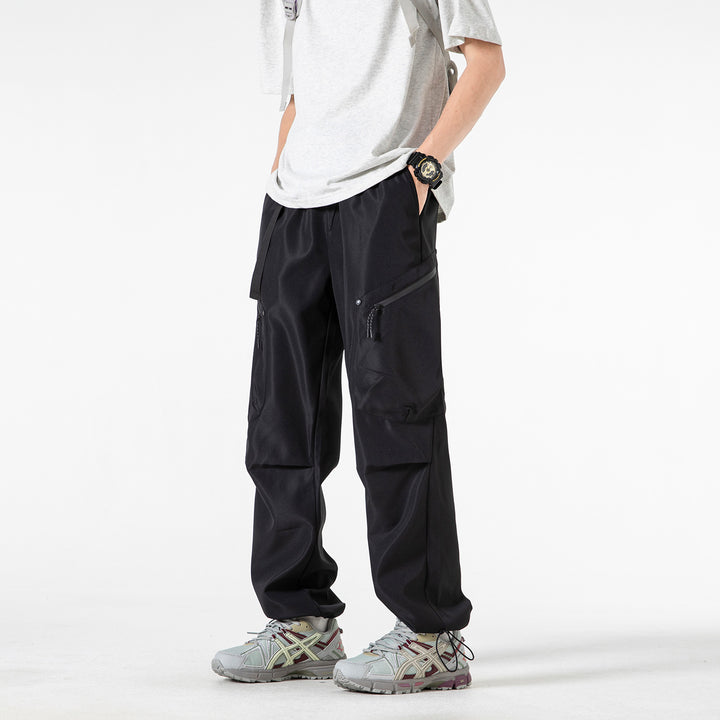 Herren Weite Utility‑Cargohose mit elastischem Bund, Reißverschluss‑Taschen und verstellbarem Saum Echo Archiv